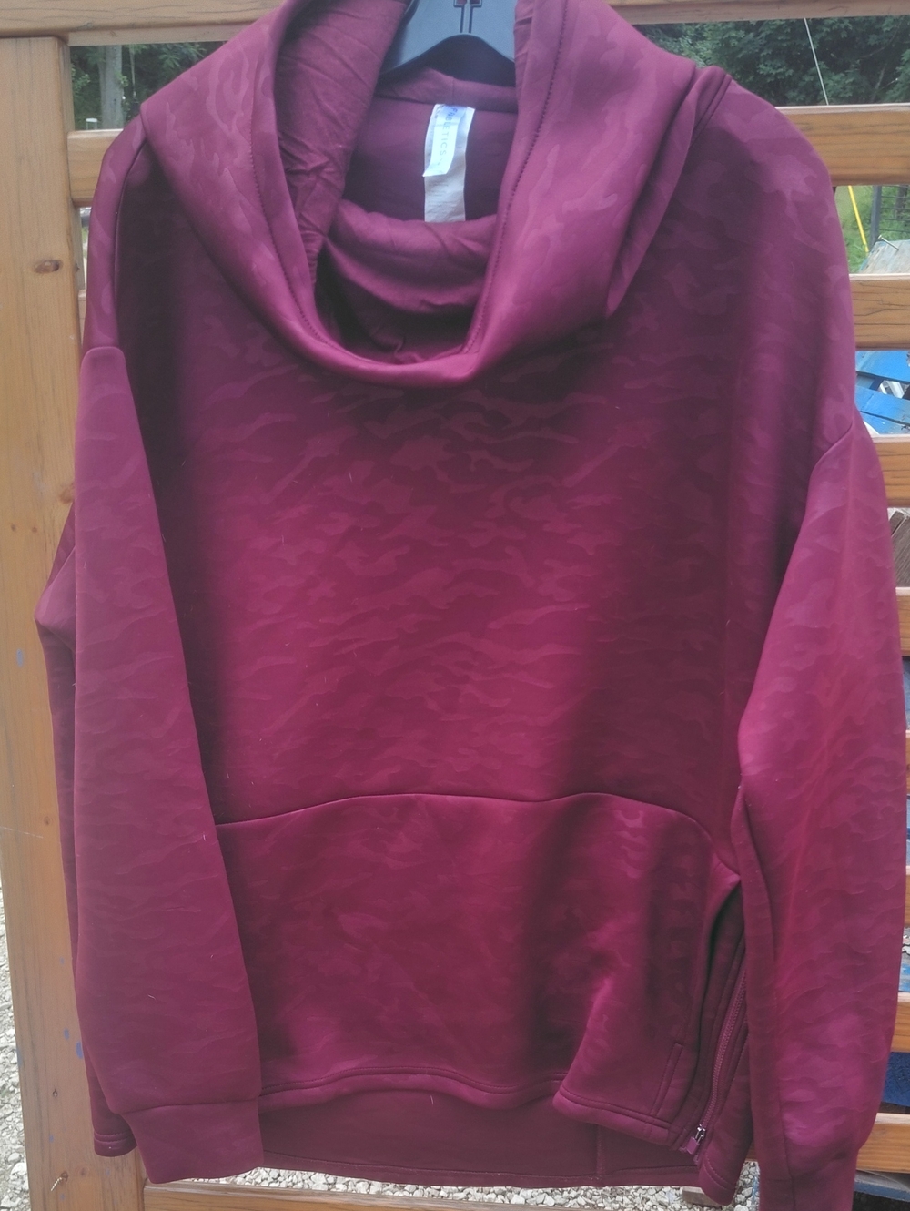 Women's Cowl Neck Burgundy Sweater By Fabletics Large